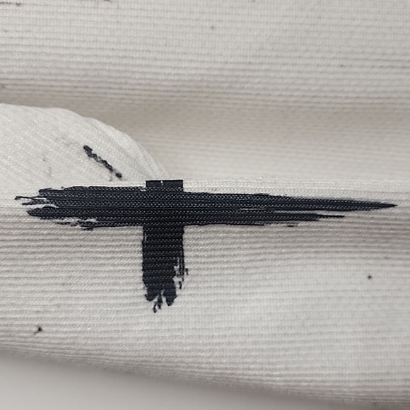 Beautifully Broken White Button-Up Cardigan with Black Accents. Sz L - Picture 4 of 6